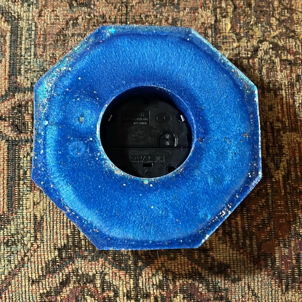 Handmade Blue Resin Clock